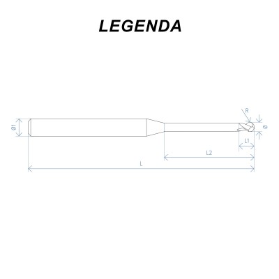 ROLAND Milling Cutter Ø1 Zirconium CAD/CAM Nano-Dia - CAD/CAM MILLING CUTTERS MADE IN ITALY