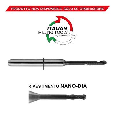 VHF Ø1 Composite CAD/CAM Nano-Dia Milling Cutter - CAD/CAM MILLING CUTTERS MADE IN ITALY
