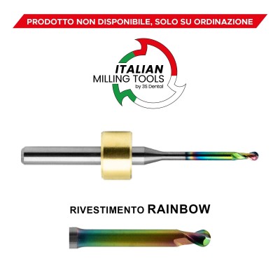 DENTAL MACHINE Cutter Ø0,6 Wax, Peek, Pmma CAD/CAM Rainbow - CAD/CAM MILLING CUTTERS MADE IN ITALY