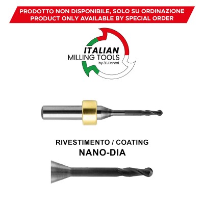 DENTAL MACHINE Fresa Ø0,6 Zirconio CAD/CAM Nano-Dia - FRESE CAD/CAM MADE IN ITALY