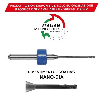 SIRONA Milling cutter Ø0,5 Composite CAD/CAM Nano-Dia  - CAD/CAM MILLING CUTTERS MADE IN ITALY