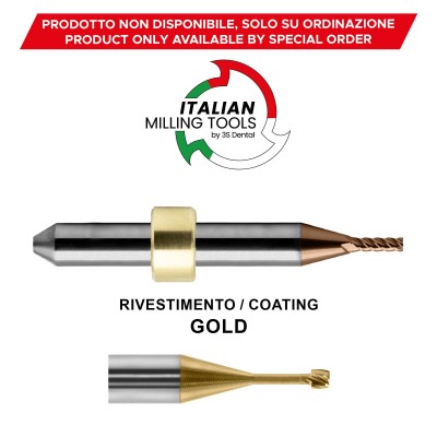 DYAMACH/SANTA BARBARA Fresa Ø1,0 Metallo CAD/CAM Gold - FRESE CAD/CAM MADE IN ITALY