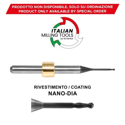 DYAMACH Fresa Ø0,6 Composito, Zirconio CAD/CAM Nano-Dia - FRESE CAD/CAM MADE IN ITALY