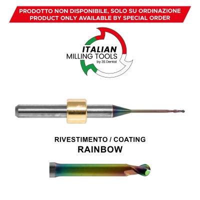 DYAMACH Fresa Ø2,0 PMMA, Cera CAD/CAM Rainbow - FRESE CAD/CAM MADE IN ITALY