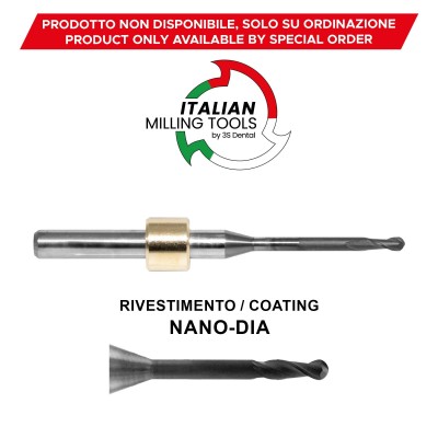 DYAMACH Milling cutter Ø1,0 Zirconium CAD/CAM Nano-Dia  - CAD/CAM MILLING CUTTERS MADE IN ITALY
